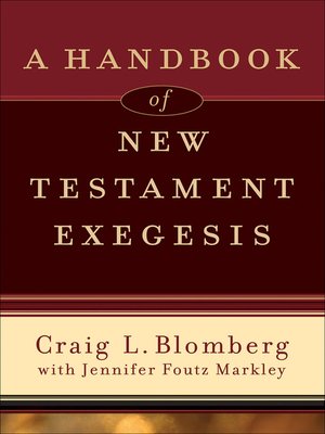 cover image of A Handbook of New Testament Exegesis
